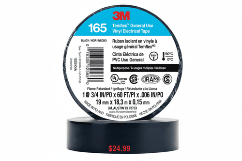 3M model165 Packet de 10 Rolleau de ruban isolants 3M 1/2po - 3MZ