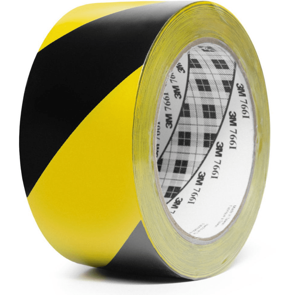 3M™ Marking PVC adhesive tape for safety marking 766i, 50 mm × 33 m, black - yellow (7100015263) - 3MZ