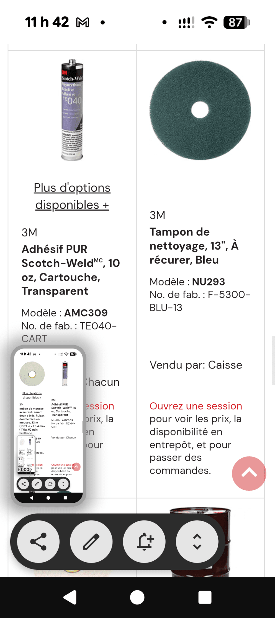 Une partie de Mes produits 3M et Zep les prix senvienne - 3MZ