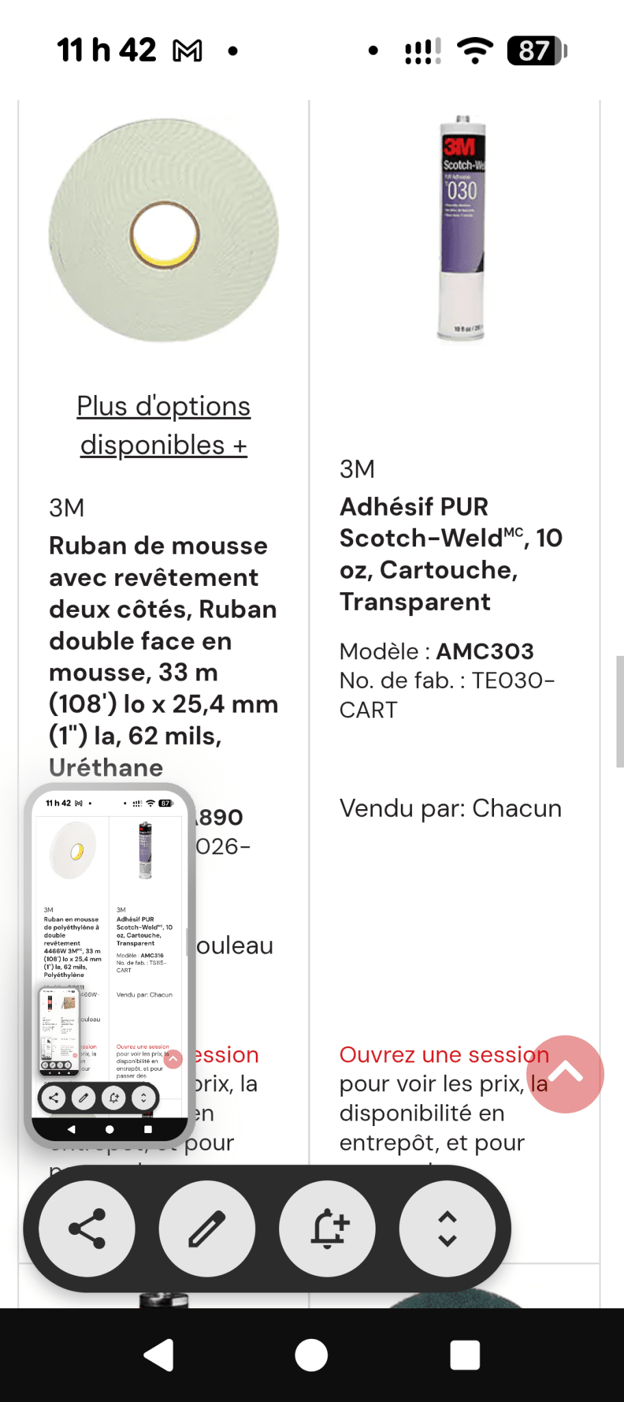 Une partie de Mes produits 3M et Zep les prix senvienne - 3MZ