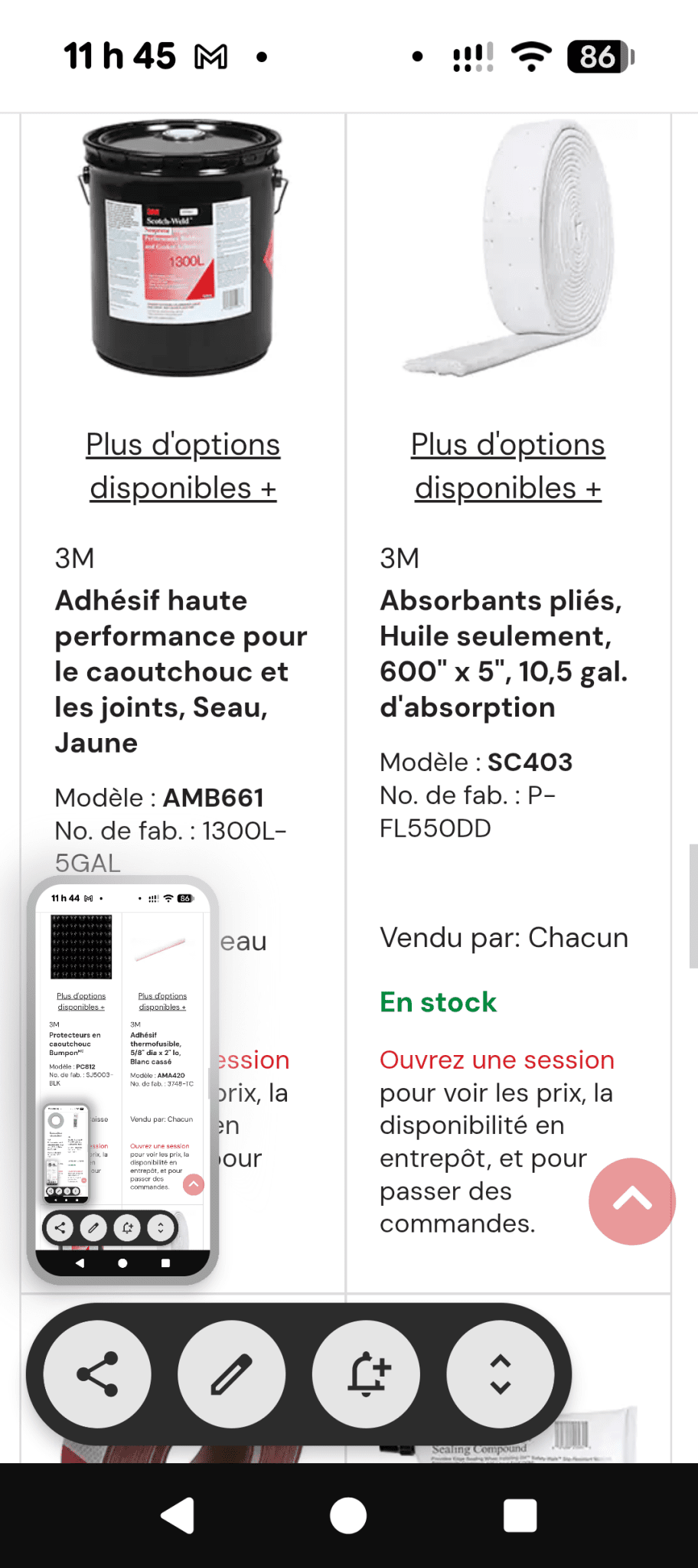 Une partie de Mes produits 3M et Zep les prix senvienne - 3MZ