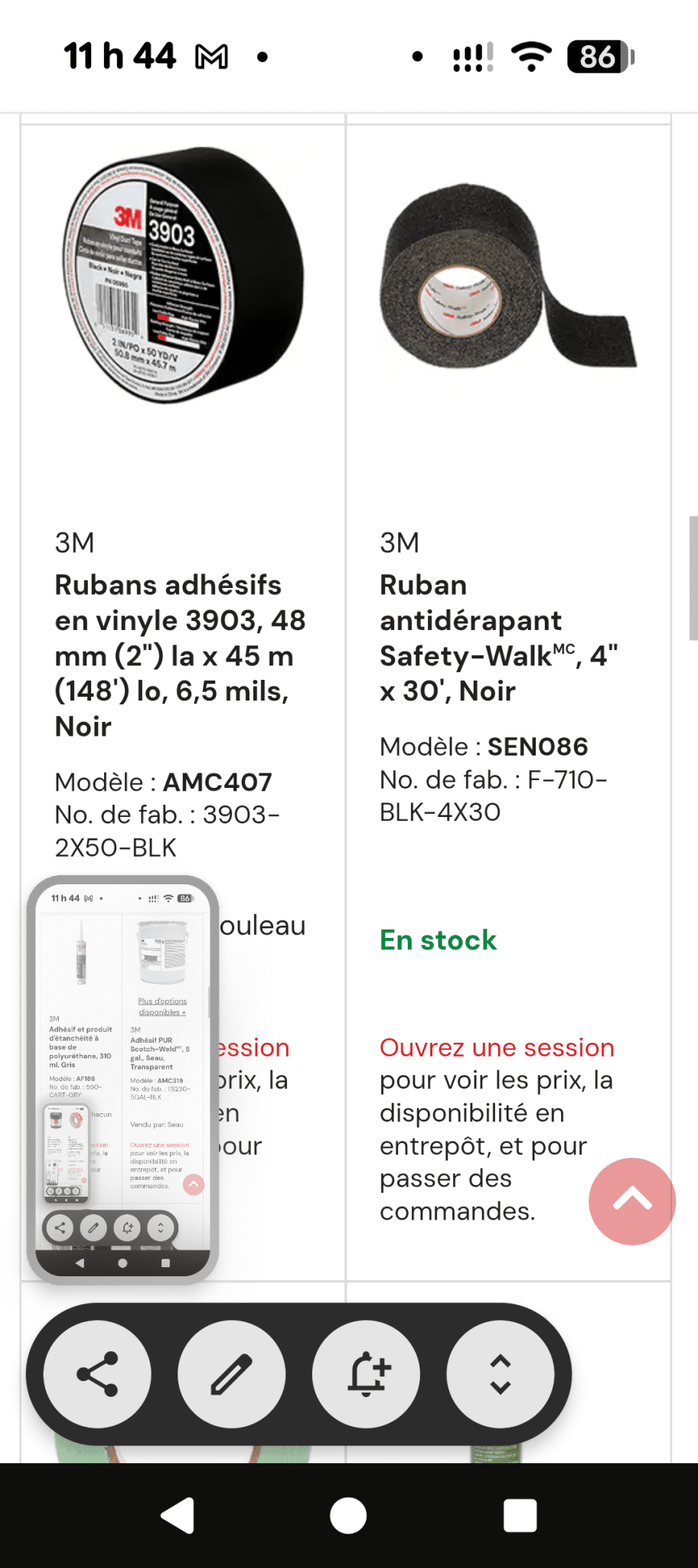Une partie de Mes produits 3M et Zep les prix senvienne - 3MZ