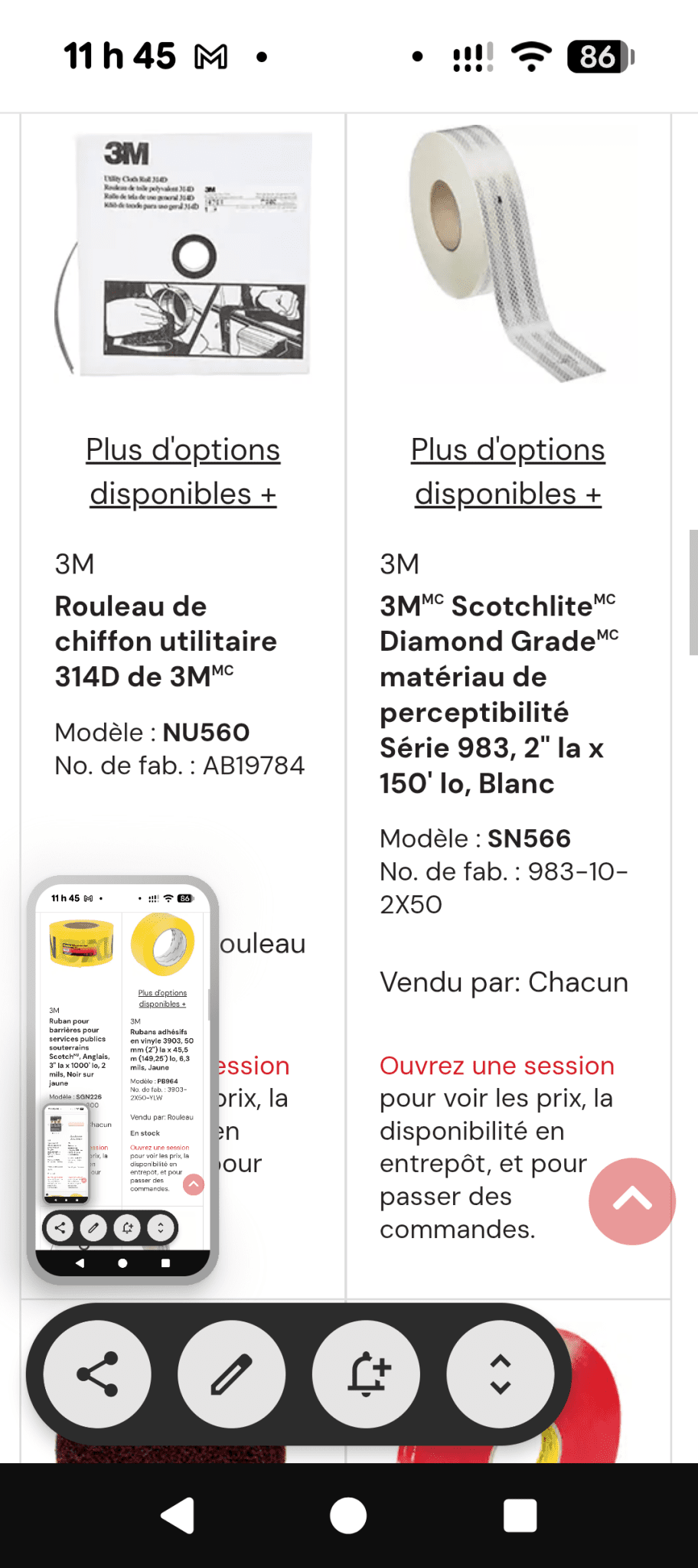 Une partie de Mes produits 3M et Zep les prix senvienne - 3MZ