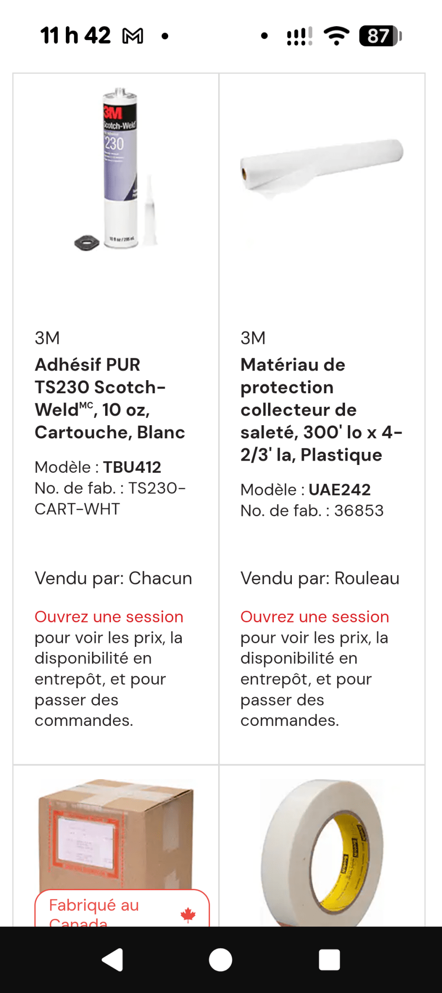 Une partie de Mes produits 3M et Zep les prix senvienne - 3MZ