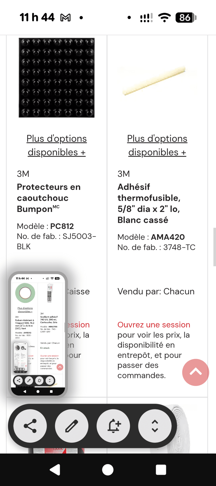 Une partie de Mes produits 3M et Zep les prix senvienne - 3MZ