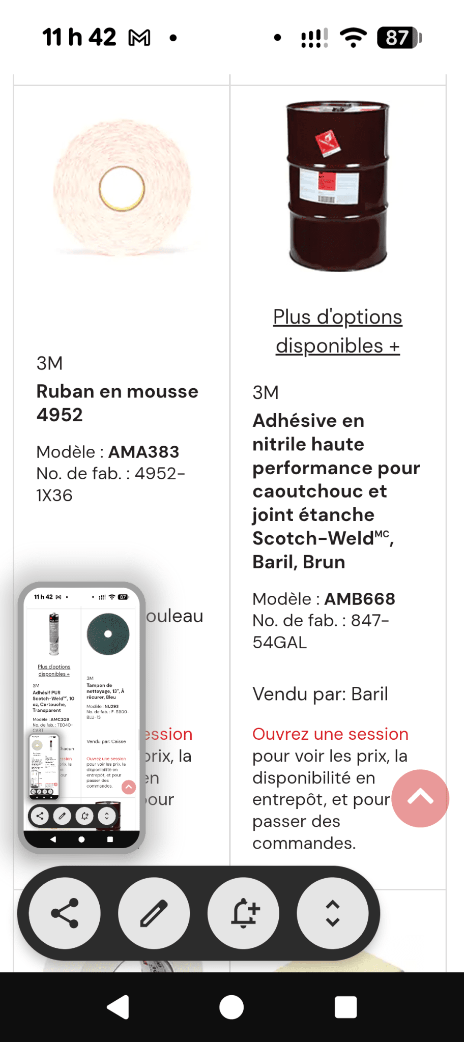 Une partie de Mes produits 3M et Zep les prix senvienne - 3MZ