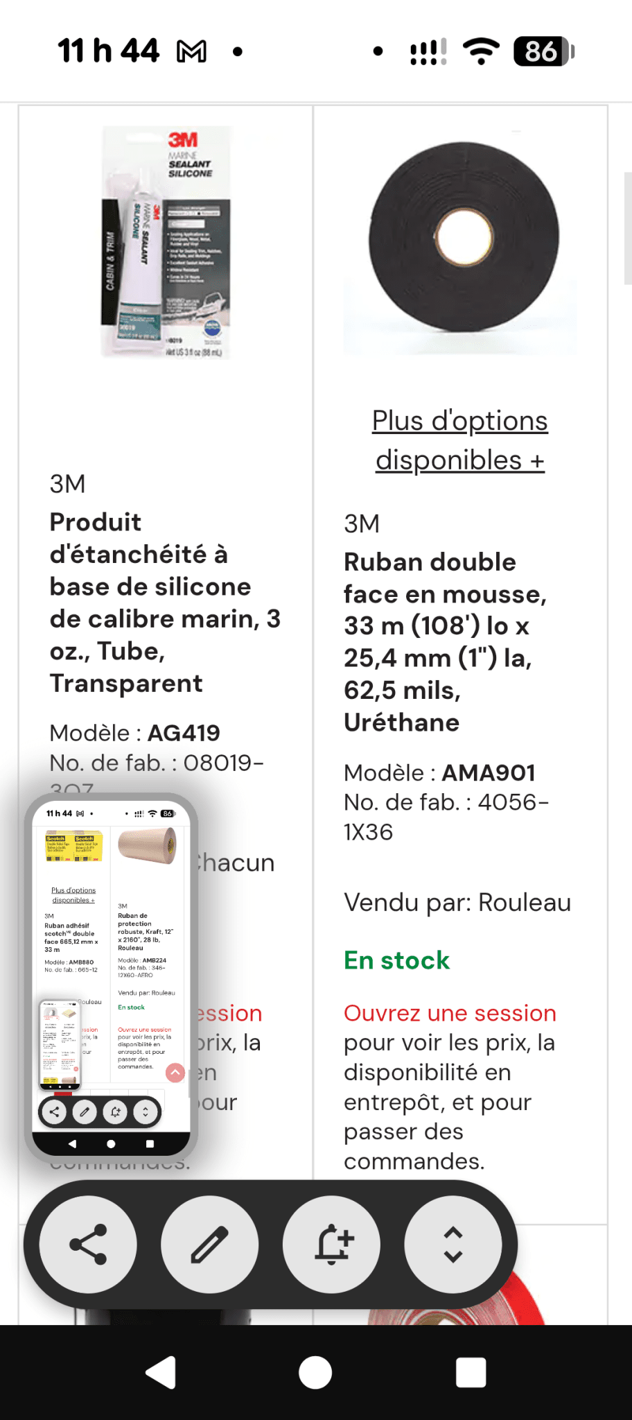 Une partie de Mes produits 3M et Zep les prix senvienne - 3MZ