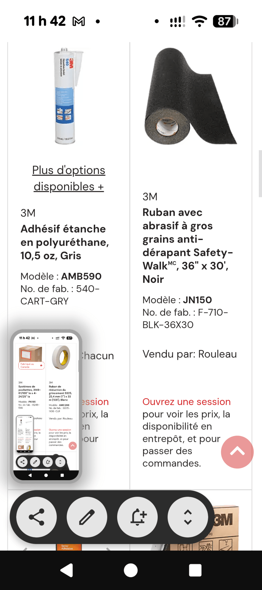 Une partie de Mes produits 3M et Zep les prix senvienne - 3MZ