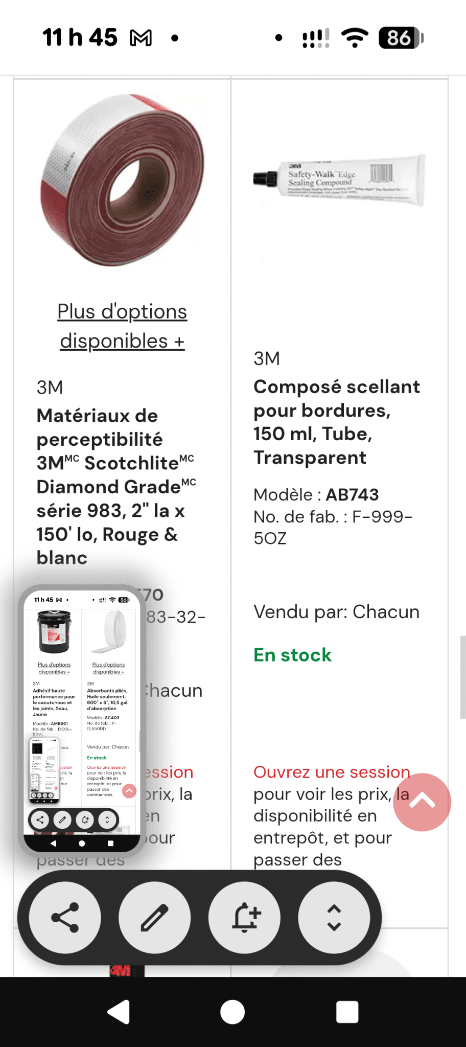 Une partie de Mes produits 3M et Zep les prix senvienne - 3MZ