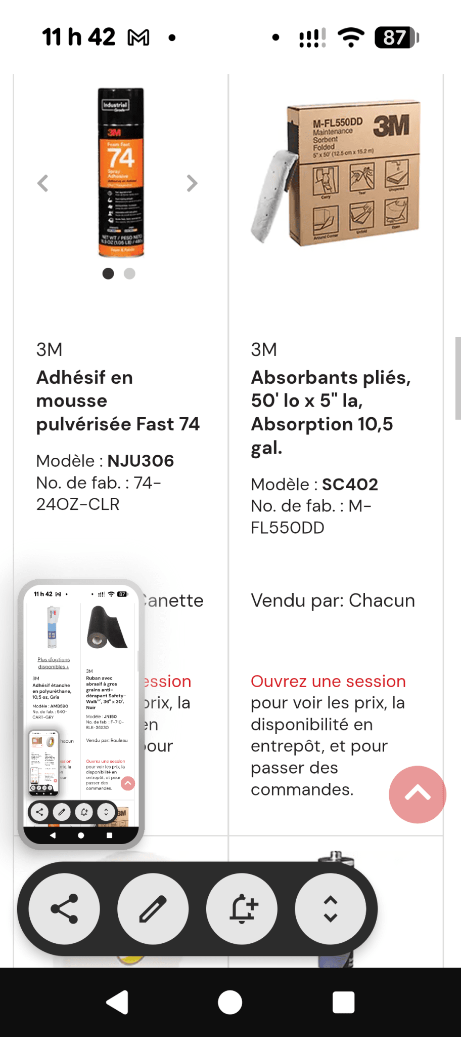 Une partie de Mes produits 3M et Zep les prix senvienne - 3MZ