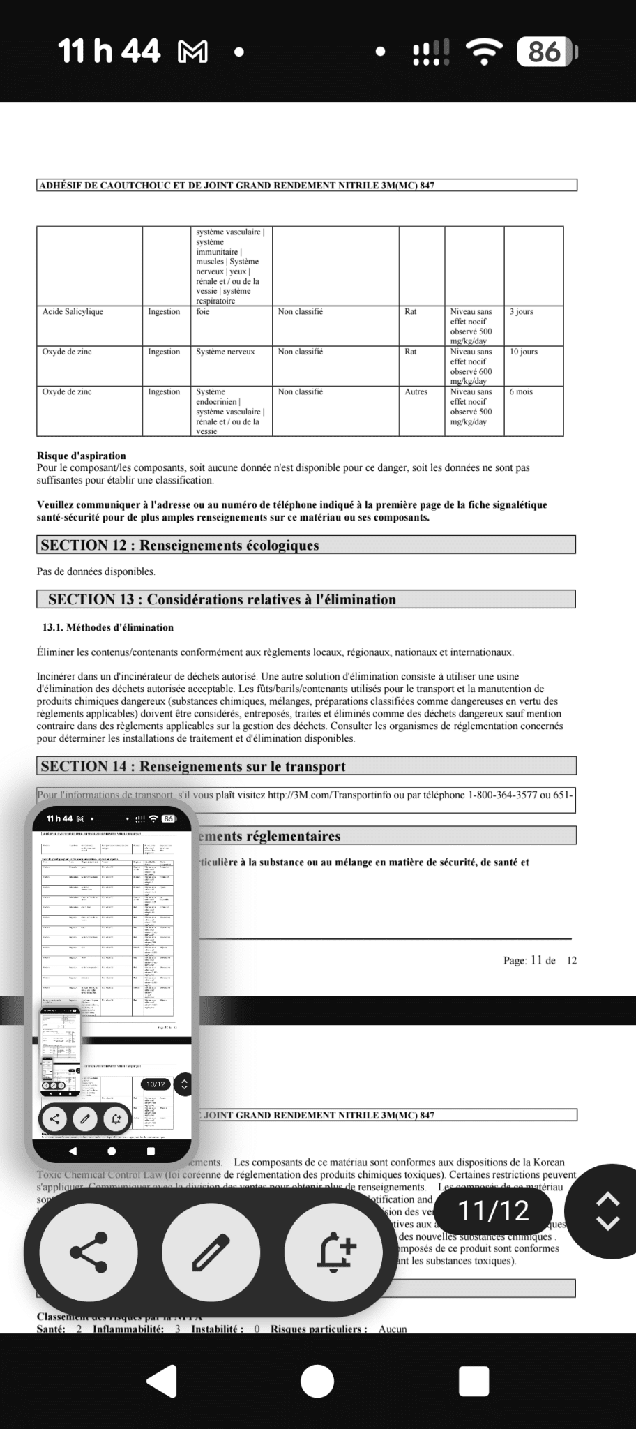 Une partie de Mes produits 3M et Zep les prix senvienne - 3MZ