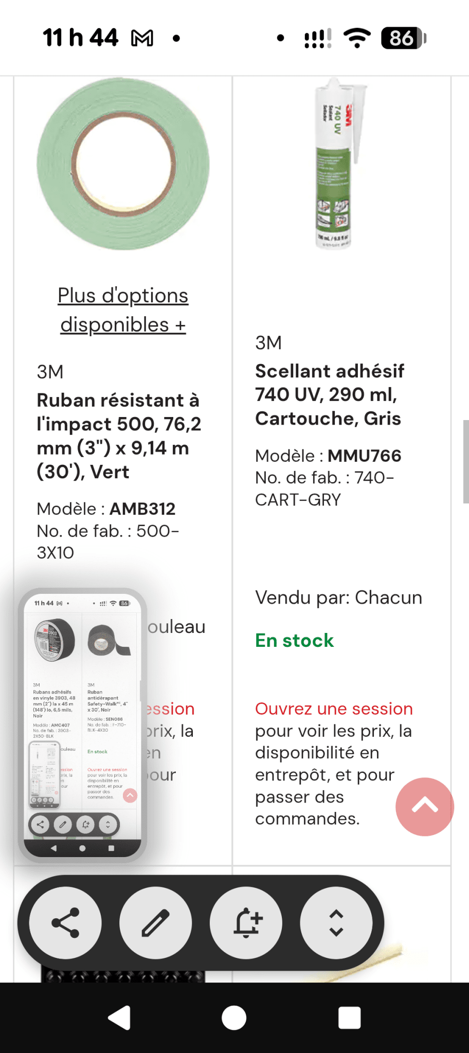 Une partie de Mes produits 3M et Zep les prix senvienne - 3MZ