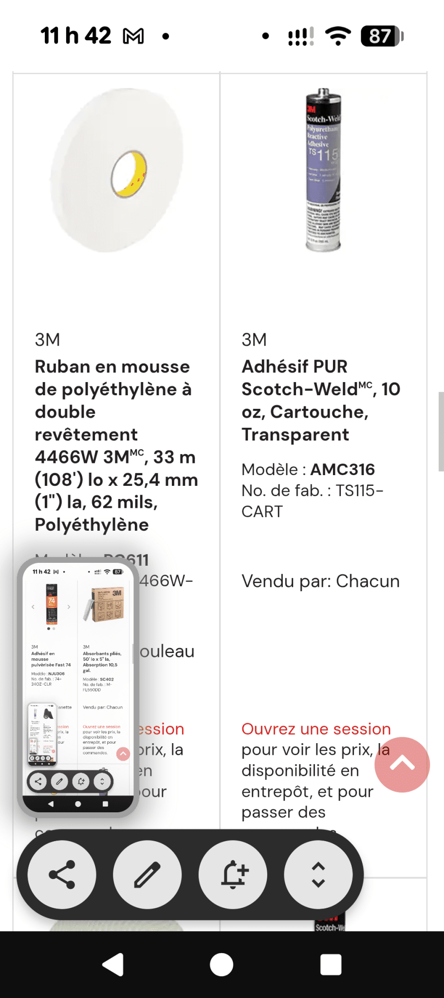 Une partie de Mes produits 3M et Zep les prix senvienne - 3MZ
