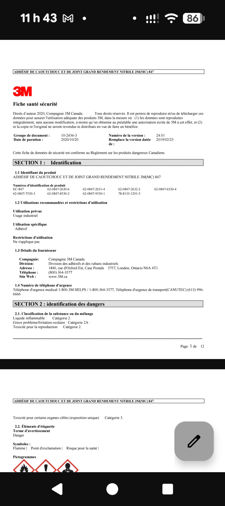 Une partie de Mes produits 3M et Zep les prix senvienne - 3MZ