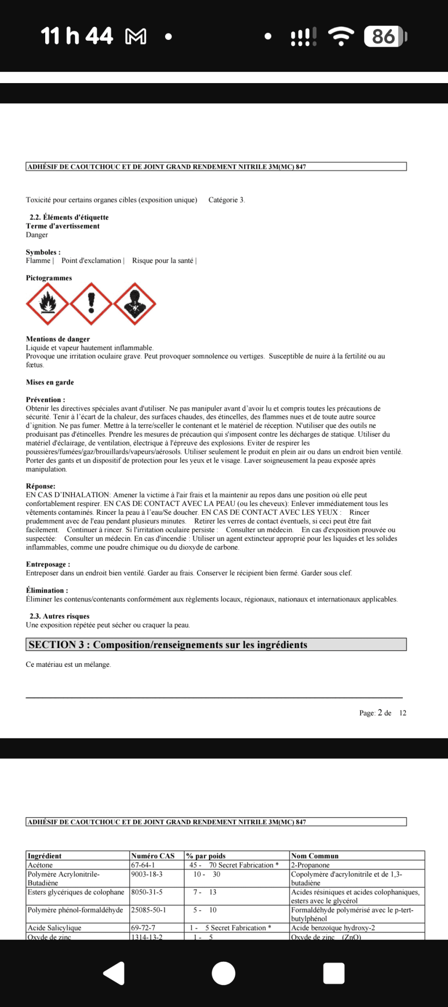 Une partie de Mes produits 3M et Zep les prix senvienne - 3MZ