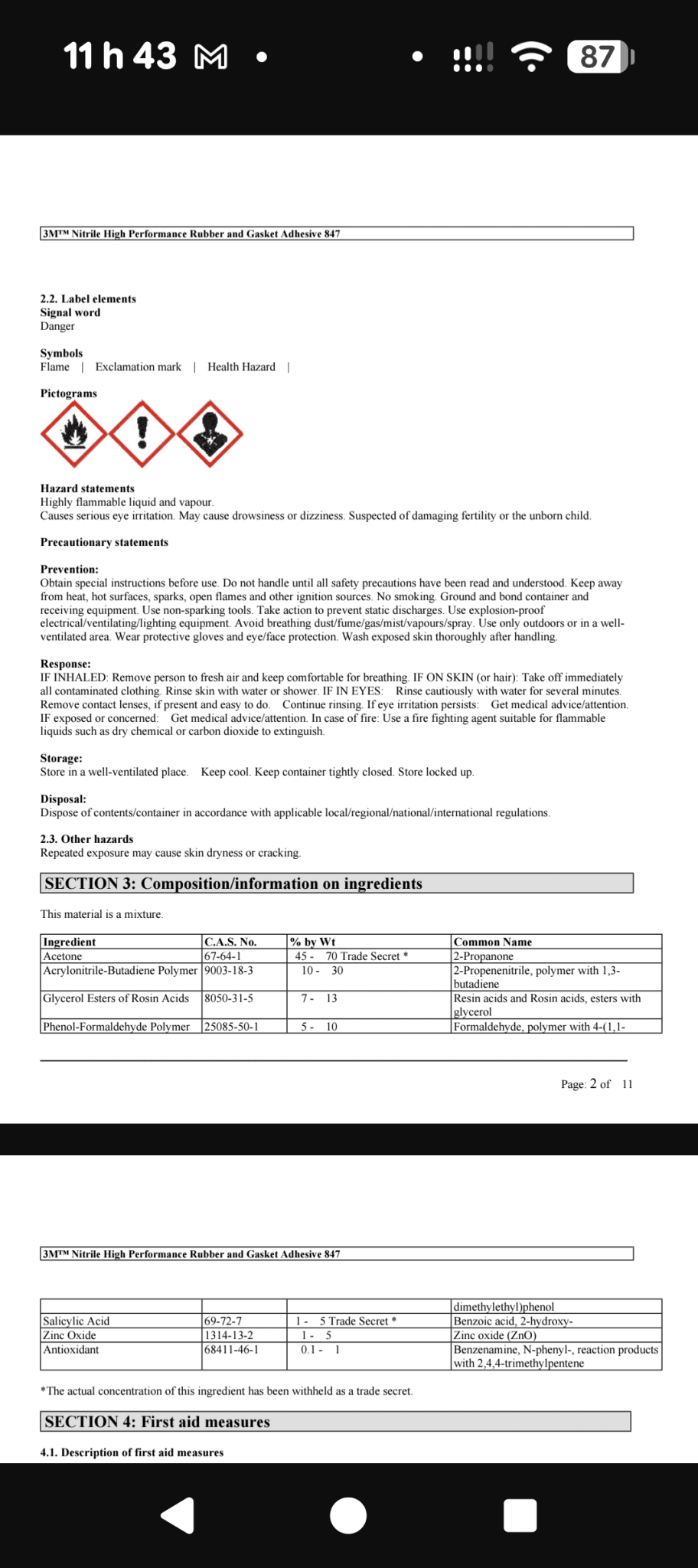 Une partie de Mes produits 3M et Zep les prix senvienne - 3MZ