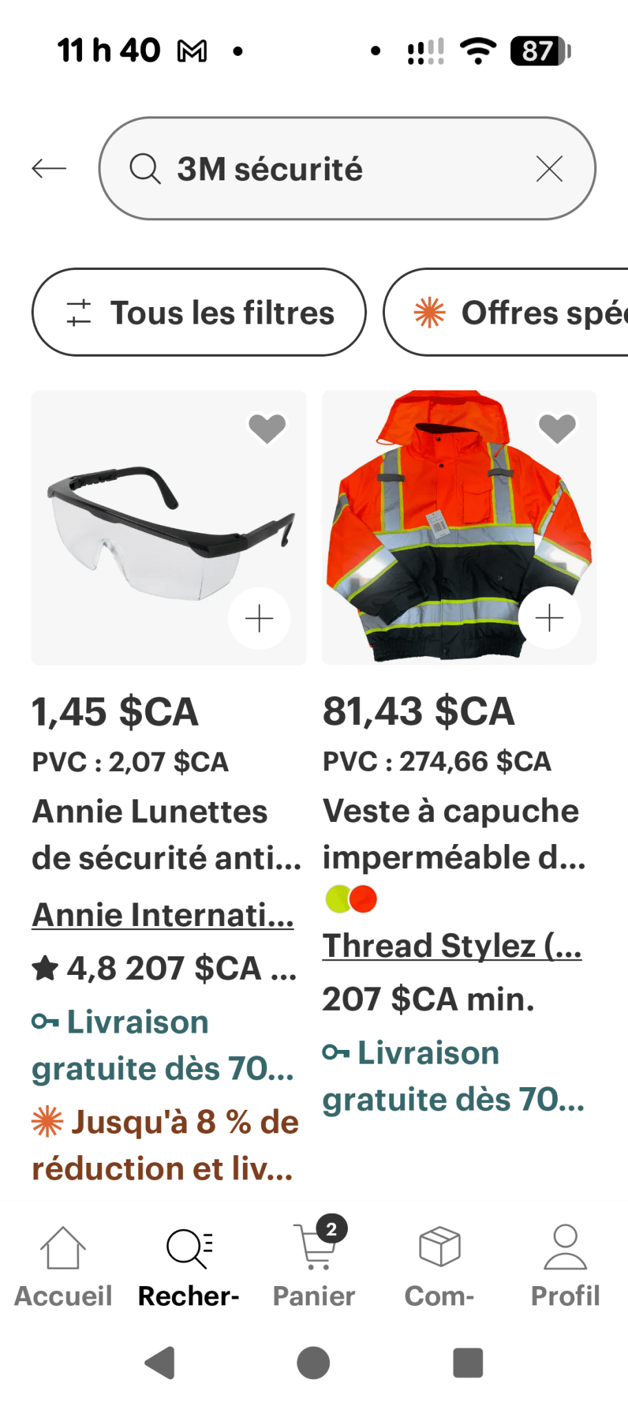 Une partie de Mes produits 3M et Zep les prix senvienne - 3MZ