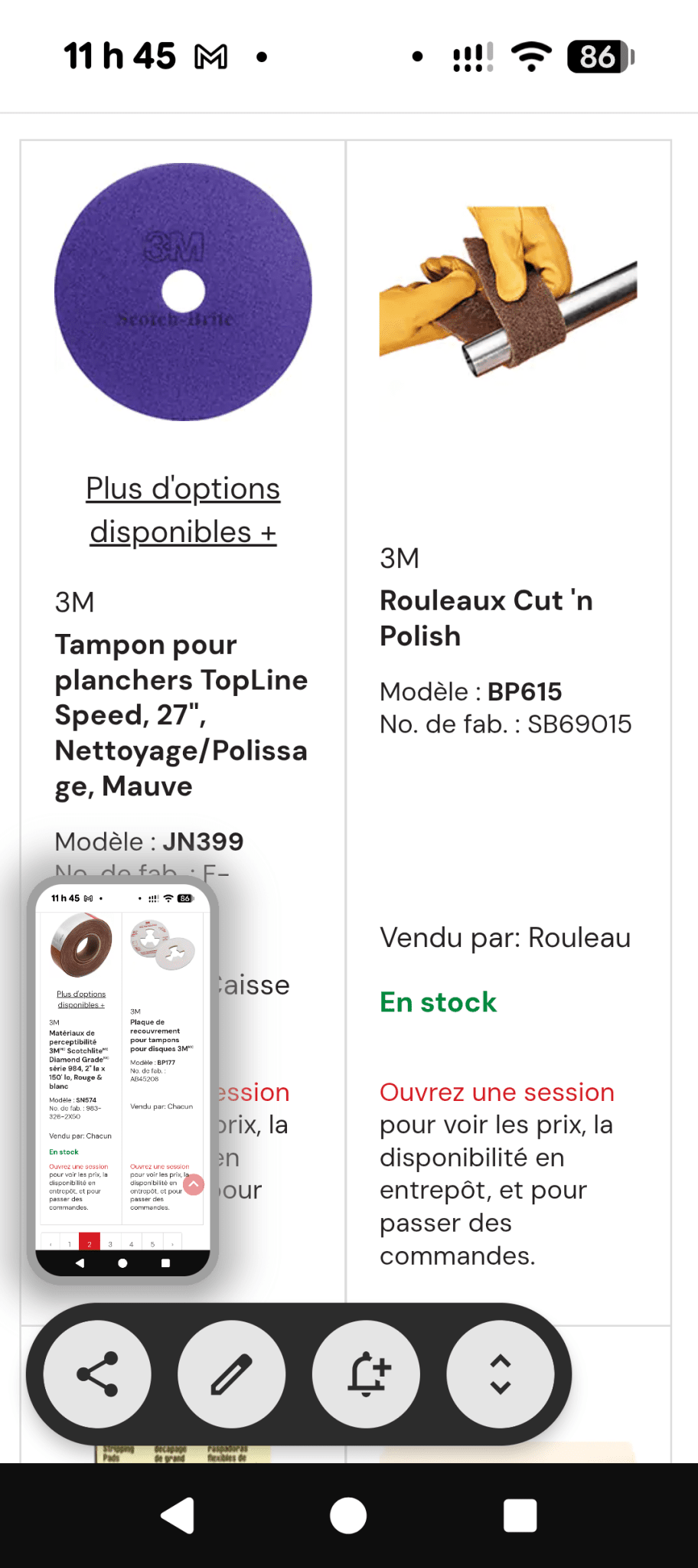 Une partie de Mes produits 3M et Zep les prix senvienne - 3MZ