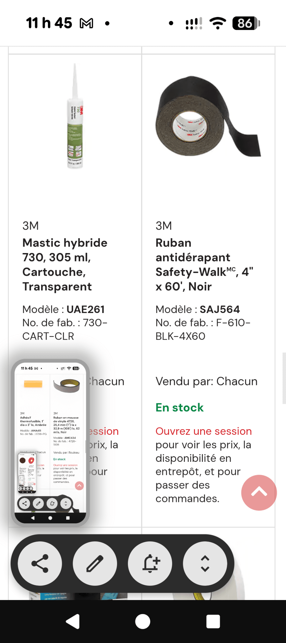 Une partie de Mes produits 3M et Zep les prix senvienne - 3MZ
