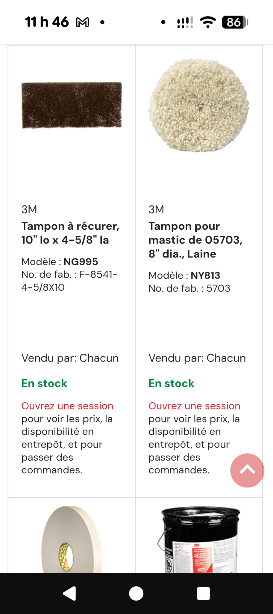 Une partie de Mes produits 3M et Zep les prix senvienne - 3MZ