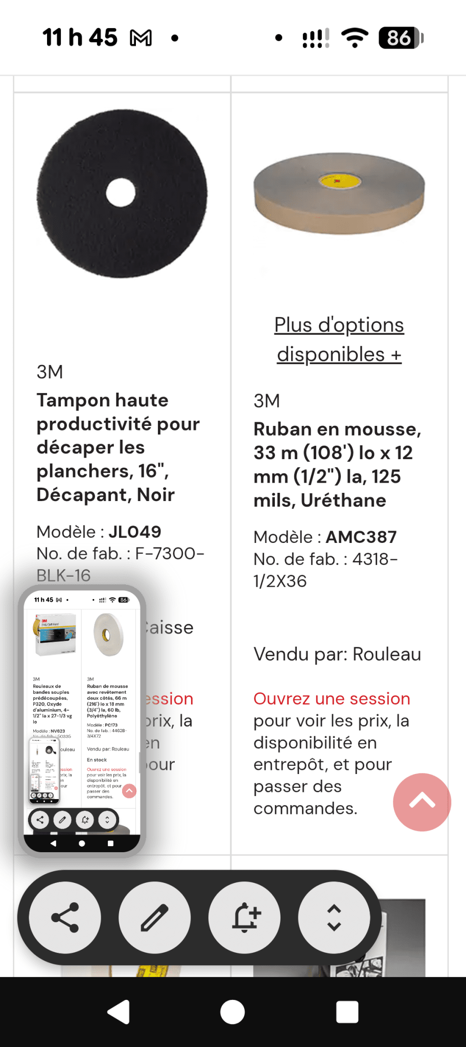 Une partie de Mes produits 3M et Zep les prix senvienne - 3MZ