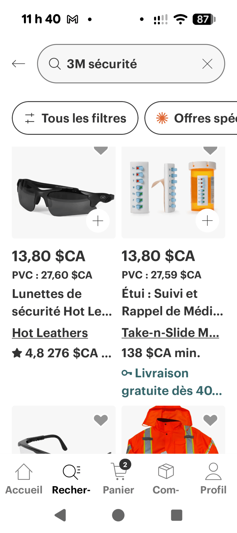 Une partie de Mes produits 3M et Zep les prix senvienne - 3MZ